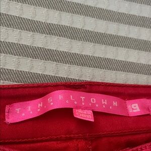 Tinseltown Vibrant Red Denim Pants